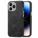 Nalacover Slim Case for iPhone 15 Pro Skin Friendly PU Leather Soft Lining Cover Lightweight TPU Shockproof Plating Buttons Camera Lens Protection Case for iPhone 15 Pro Black