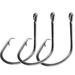 CAJOAUIS Offset Circle Hooks 100pcs/lot 7381 Black High Carbon Steel Octopus Fishing Hooks Bait Fish Hooks Size 1#-5/0# (1#-100pcs)