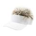 NUOLUX Stylish Coffee Wig Baseball Cotton Wig Decor Baseball Adjustable Sun Block Hat for Outdoor Fishing Climbing (Adult/White)