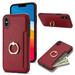 Allytech Wallet Case for Apple iPhone XS/ X 5.8 With Ring Holder Cash Pocket Kickstand Shockproof Slim Shell PU Leather TPU Back Cover Wallet Phone Case for Apple iPhone XS / X - Red