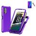 Phone Case for Nokia C300 (Straight Talk/ TracFone/Consumer Cellular) Full Body TPU Cover Case + Tempered Glass (Purple)