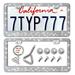 Newzon Bling License Plate Frames for Men Women-Diamond Rhinestone License Plate Frame 2 Pack Bedazzled Handcrafted Stainless Steel Frames-Sparkly Car License Plate Cover White|Glitter Crystal Caps