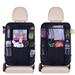 JUSTTOP Black Car Backseat Organizer with Touch Screen Tablet Holder 5 Storage Pockets Kick Mats Car Seat Back Protectors for Kids Toddlers Car Travel Accessories 2 pack