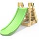 Rebo® Free Standing Garden Wave Slide with Wooden Platform - 4FT (120cm) Slide Light Green | OutdoorToys | Garden Slide Children | Kids Garden Furniture | Garden Toys | Slides for Kids