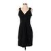 BCBGMAXAZRIA Casual Dress - Sheath V-Neck Sleeveless: Black Print Dresses - Women's Size 4