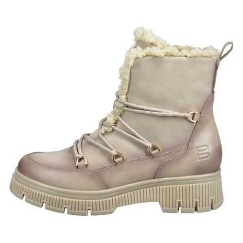 Winterboots BAGATT Gr. 37, beige (beige used) Damen Schuhe Reißverschlussstiefeletten mit Ösen im Bergsteiger-Look