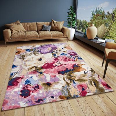 Teppich HANSE HOME "Atika", bunt, B:150cm H:5mm L:220cm, Polyester, Teppiche, Floral, Kurzflor, pflegeleicht, Anti-Slip, Glanz, Wohnzimmer Image