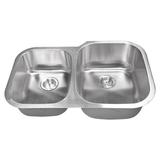 MSI SleekSteel Double Bowl 31"x 20"S; 18 Gauge Stainless Steel Drawn 40/60 Kitchen Sink Stainless Steel in Gray | 7.5 H x 31.5 W x 20.5 D in | Wayfair