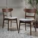 Corrigan Studio® Dining Chairs, 2-Pcs Set,(Light Beige/Walnut Finish)-30.91" H x 19.69" W x 21.46" D /Upholstered in Brown | Wayfair