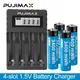 PUJIMAX – batterie Lithium-ion Rechargeable AA 1.5V 3400mWh avec écran LCD à 4 fentes chargeur de