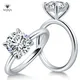 Moissanite Ring Engagement Rings for Women 925 Sterling Silver 2ct Round Cut D Color VVSI Lab