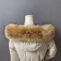 Down Jacket Fur Collar Faux Fur Hats Stripe Faux Collar Scarf Scarf Detachable for Children Winter