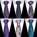 100% Silk Brand Purple Tie Men Necktie High Quality Mix Colors Silk 7.5 cm Gravatas Accessories