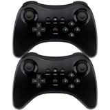 2PCS Wireless Controller U Pro Bluetooth Gamepad for Nintendo Wii U Black