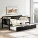 Pine Daybed with Trundle Bed and Small Side Tables, Multi-functional Sofa Bed