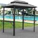 6 x 8 ft Grill Gazebo with Permanent Hardtop, Ventilated Double Roof