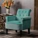 Elegant Button Tufted Accent Chair: Classic Roll Arm Chair