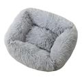 Gespout Plush Square Pet Bed Large Medium and Small Dog Sleep Bed in Autumn and Winter Dog Bed Cat Bed Pet Mat light gray M