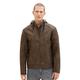 TOM TAILOR Herren 1037340 Lederjacke im Biker-Style mit Abnehmbarer Kapuze & Innenjacke aus Jersey, 30513-buffalo Brown Fake Leather, XXXL