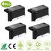 4Pcs Solar Powered LED Step Lights Outdoor Water-Resistant Dusk To Dawn Sensor Fence Lamps For Stairs Yard Railing