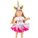 Dress Along Dolly Unicorn Doll Premium Handmade Clothes 4 Pc Set for All 18 inch Dolls - Includes Leotard Headband & 2 Colorful Tutus