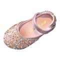 Toddler Shoes Summer Children s Dance Shoes Girls Dress Show Princess Shoes Round Toe Pearl Rhinestone Sequins ( Color: Pink Size: 36 )