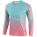 YONGHS Youth Boys Padded Goalie Shirt Goalkeeper Soccer Long Sleeve Training Soccer Uniform Mint Green&Pink 11-12