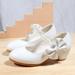 eczipvz Toddler Shoes Children Shoes Children Leather Shoes White Bow Knot Spring Autumn Gir High Heel Princess Toddler Size 8 Tennis Shoes (White 13.5 Little Child)