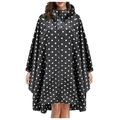 Discountï¼�Fdelink Unisex Fashion Rain Jacket Coat Hooded Raincoat for Adults Teens with Pockets Women Coat (Black)