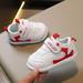 Akiihool Kids Sneakers Unisex-Child Boys Girls Shoes Tennis Sneakers Breathable Sneakers Lace-up Running Shoes for Little Kid (Red 16)