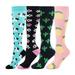 Ploknplq Womens Socks Unisex 4 Pairs Socks Brede Kalf Compressie Sports Socks Thigh High Stockings Compression Socks for Women Multi-color S