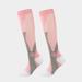 Ploknplq Womens Socks Men and Women Compression Socks Calf Knee High Compression Stockings for Walking Running Nylon Unisex Hiking Thigh High Socks Compression Socks for Women Pink L