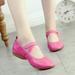 Fzm Dance Shoes For Women Leisure Women s Summer Soft Sole Solid Color Non Slip Wedges Round Toe Breathable Dancing Shoes Hot Pink US Size 7