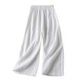 QUYUON Jogger Pants for Women Casual Loose High Waist Cotton Pants Summer Thin Loose Wide Leg Pants Football Pants Long Pant Leg Length Jegging Pant Style N-4306 White XXL