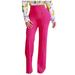 QUYUON Baseball Pants Solid Color Casual Pants Button with Bell Bottoms Pants Workout Pants Women Long Pant Leg Length Joggers Pant Style N-6008 Hot Pink 3XL