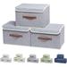 Storage Crates Set Of 3 Storage Boxes Collapsible Storage Boxes With Lids Collapsible Storage Bin With Handle Storage Baskets Organizer Containers (Gray)