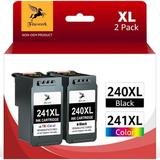 240XL 241XL Ink Cartridges for Canon ink 240 and 241 for Canon 240XL and 241XL for Canon Pixma MG3620 TS5120 MG2120 MG3520 MX452 MX512 MX532 MX472 (1 Black 1 Tri-Color)