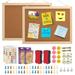 Cork Board Bulletin Board 15.7 X 12 Inches pin Small Boards Vision Board for Walls Wood Framed Wall Mounted Cork Notice Board for Office Home and School Include Installation kit Push pins