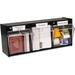 HTYSUPPLY 20304OP Tilt Bin Plastic Storage System 3 Bins 23 5/8 x 7 3/4 x 9 1/2 Black