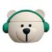 RNGEDG for Airpods pro Case 3D Cute Funny Cool Kawaii Music Bear Airpods pro Case Soft Silicone Skin Cover Shock-Absorbing Protective Case for Airpods Pro Charging Case (AirPods 3 Case)