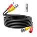 FITE ON 25FT Black Premade Siamese Cable with Smooth 5MP Transmission High Quality Materials Weatherproof Cable BNC Extension Surveillance Camera Cables