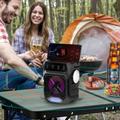 Bcloud Outdoor Solar Torch Speaker HiFi Surround Sound with Flashlight Bluetooth-compatible 5.0 Wireless Speaker Black One Size
