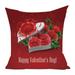 KIHOUT Discount Valentine s Day Linen Pillowcase Printing Sofa Cushion Home Decoration 45 x 45cm