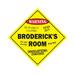 Broderick s Room Sign Crossing Zone Xing | Indoor/Outdoor | 20 Tall kids bedroom decor door children s name boy girl