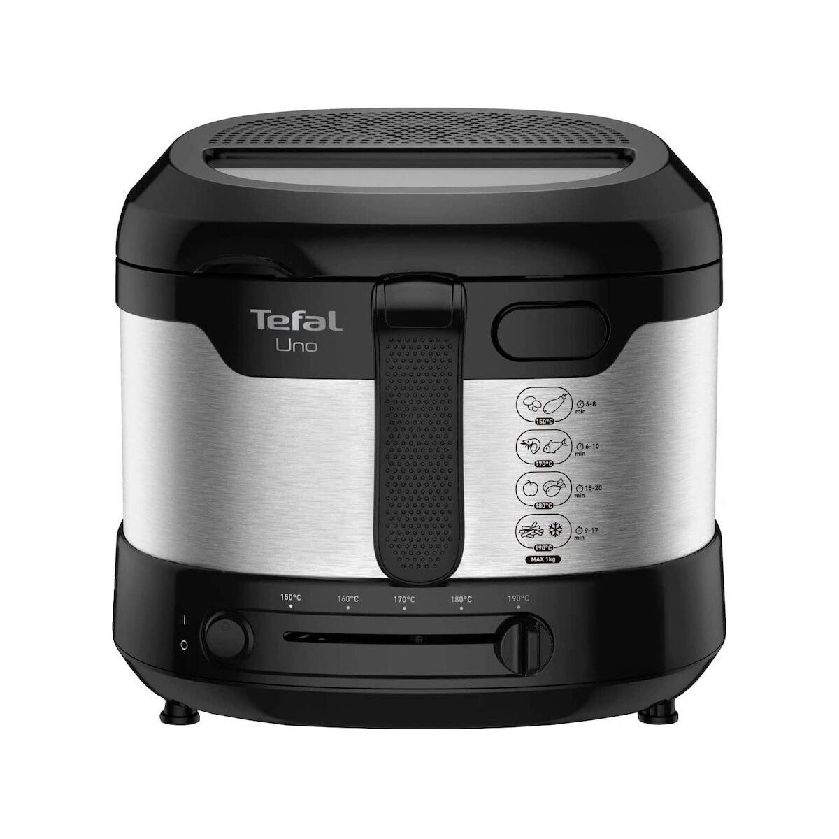 Tefal Uno FF215D Fritteuse Einzelbild Eigenständig Schwarz, Edelstahl Image