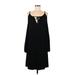 MICHAEL Michael Kors Casual Dress - A-Line Cold Shoulder Long sleeves: Black Solid Dresses - Women's Size Medium