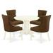 Atlin Designs 5-piece Wood Dining Set in Linen White/Dark Coffee