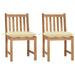 Walmeck Patio Chairs 2 pcs with Cushions Solid Teak Wood