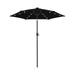 7.5ft Umbrella with 18 LED Lights Solar Market Table Umbrella with 6-Rib Steel Frame Garden Umbrella with Crank Handle Black