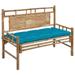 Irfora Patio Bench with Cushion 47.2 Bamboo